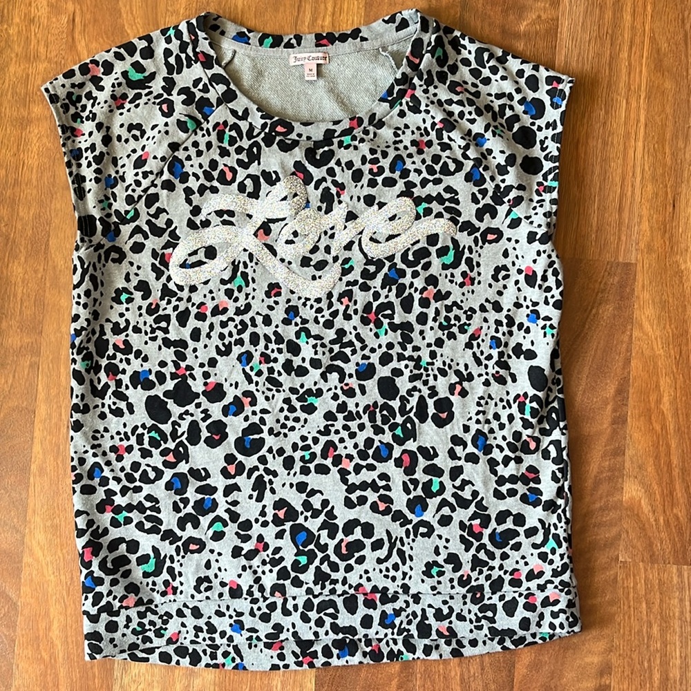 BNWOT Juicy Couture gray animal print sleeveless top